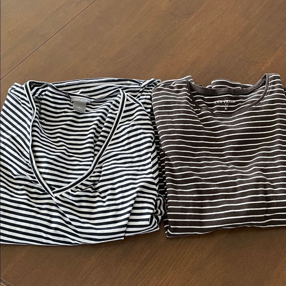 Two Ann Taylor Striped Tops size xl